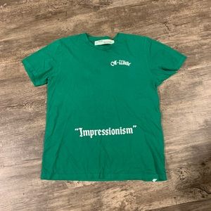 Green off white Impressionism shirt size XL